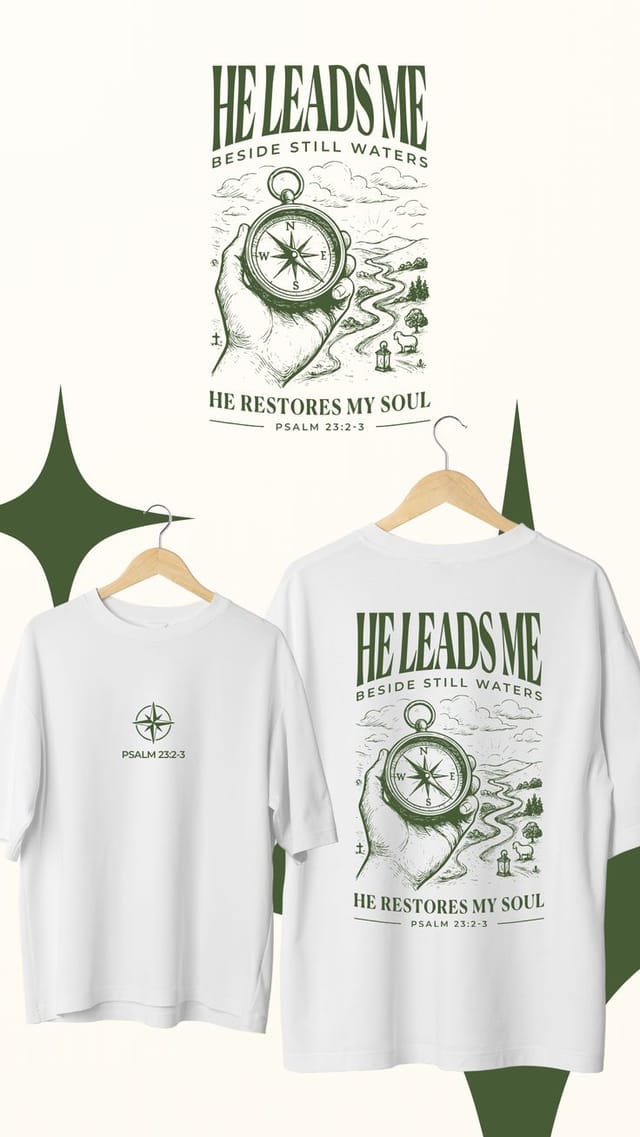 He Leads Me Tee